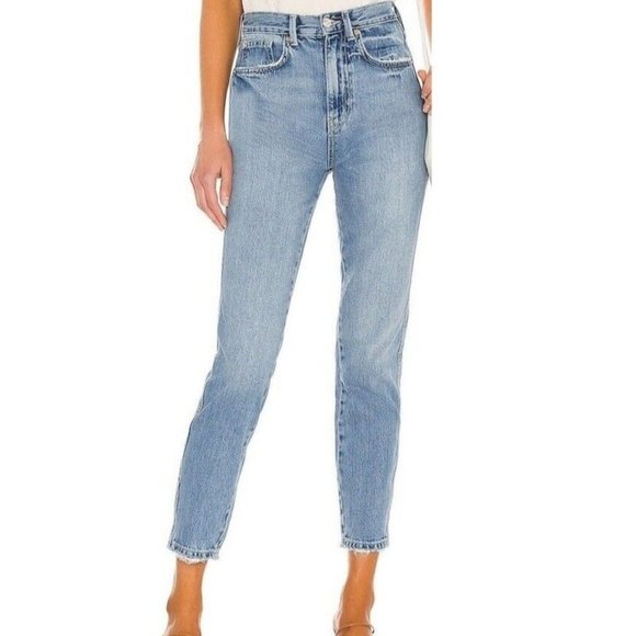 NWT Free People Sz 29 Stove Pipe Tapered Ultra High Waist Distressed - Picture 2 of 4